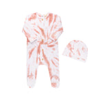 TRICOT BEBE TIE DYE FOOTIE + BEANIE