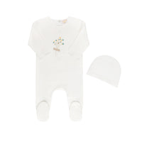 TRICOT BEBE PAINTED FLOWERS 3PC