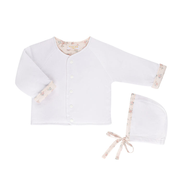 TRICOT BEBE COTTON JACKET + BONNET