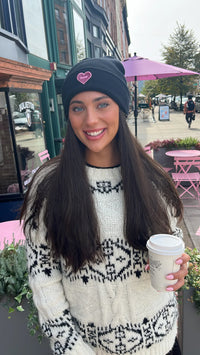 TAL NY VELVET HEART BEANIE