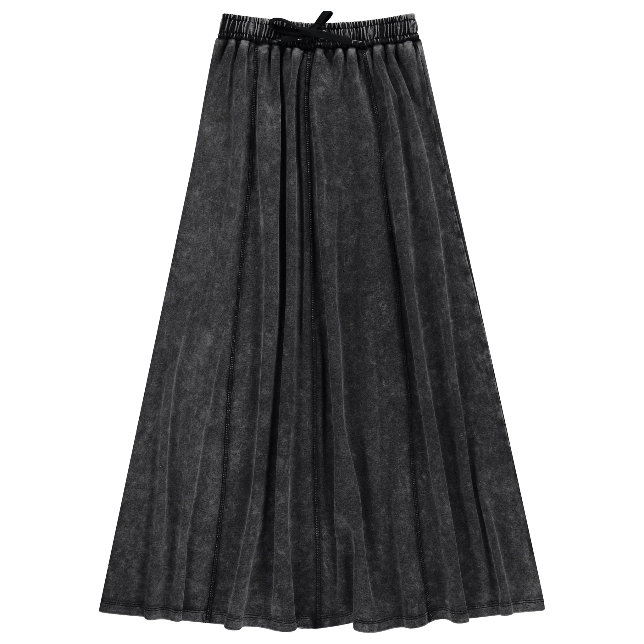 30753 PIXIE LABEL ZIG-ZAG STITCH MAXI SKIRT