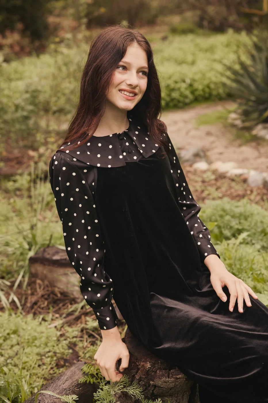 31454 PASHMINI SCARLETT BLOUSE & VELVET JUMPER SET