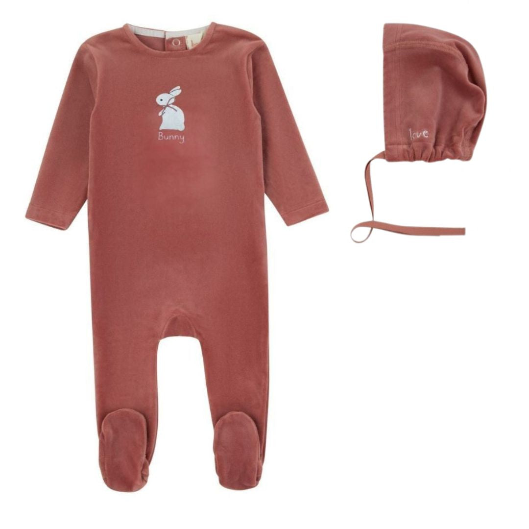 333BB BONDOUX SWEET BUNNY DEEP FOOTIE + BONNET