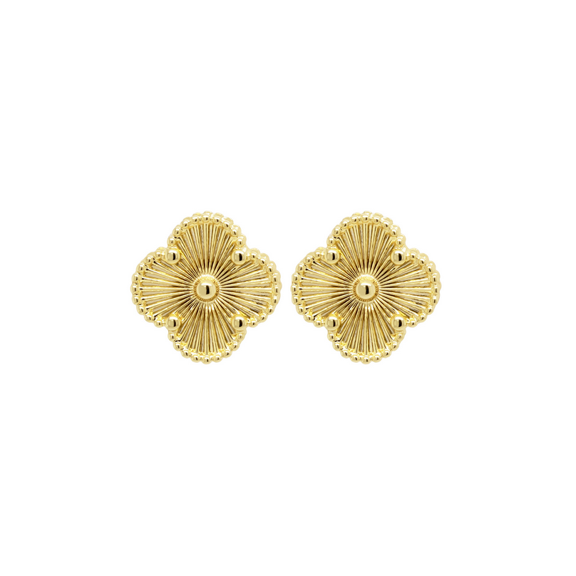 3EP4964 DLUX GP STS 9MM FOUR LEAF CLOVER EARRING
