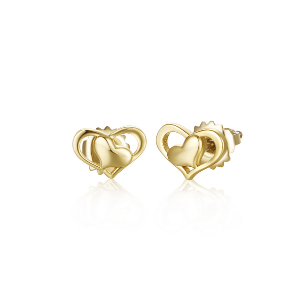 3EPS4914 DLUX GP SRS DOUBLE HEART SB EARRING