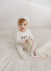 AURORA CROSSSTITCH TULIP COLLECTION FOOTIE + BEANIE