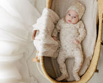 SL25403FS BONJOY LILAC PRINT FOOTIE + BEANIE SET