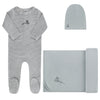 ELYS & CO VELOUR STRIPE FOOTIE 3PC SET