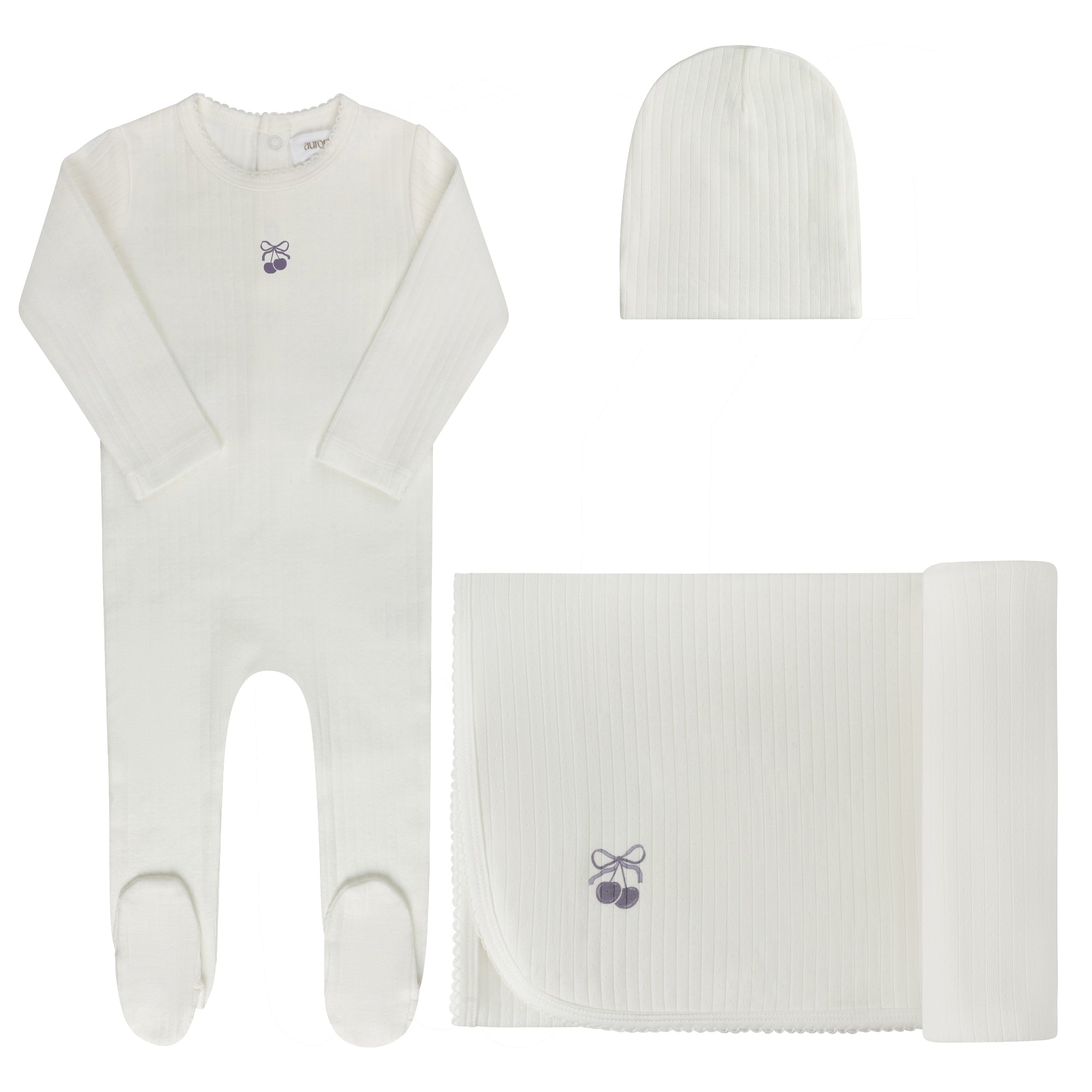 AURORA POINTELLE BOW COLLECTION TAKE ME HOME 3PC SET