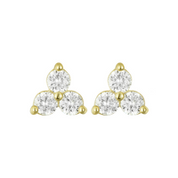 3EPS125 DLUX GP SRS TRIANGLE WHITE CZ SB EARRINGS