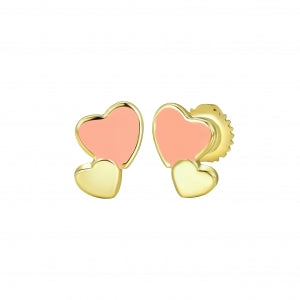 3EPS4497 DLUX GP SRS ENAMEL DOUBLE HEART SB EARRINGS