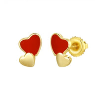3EPS4497 DLUX GP SRS ENAMEL DOUBLE HEART SB EARRINGS