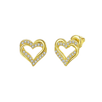 3EPS4852 DLUX GP SRS DOUBLE INTERTWINED OPEN HEART SB EARRING