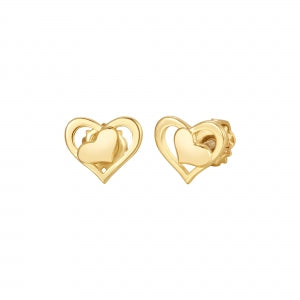 3EPS4945 DLUX GP SRS ENAMEL CENTER HEART  SCREWBACK EARRING