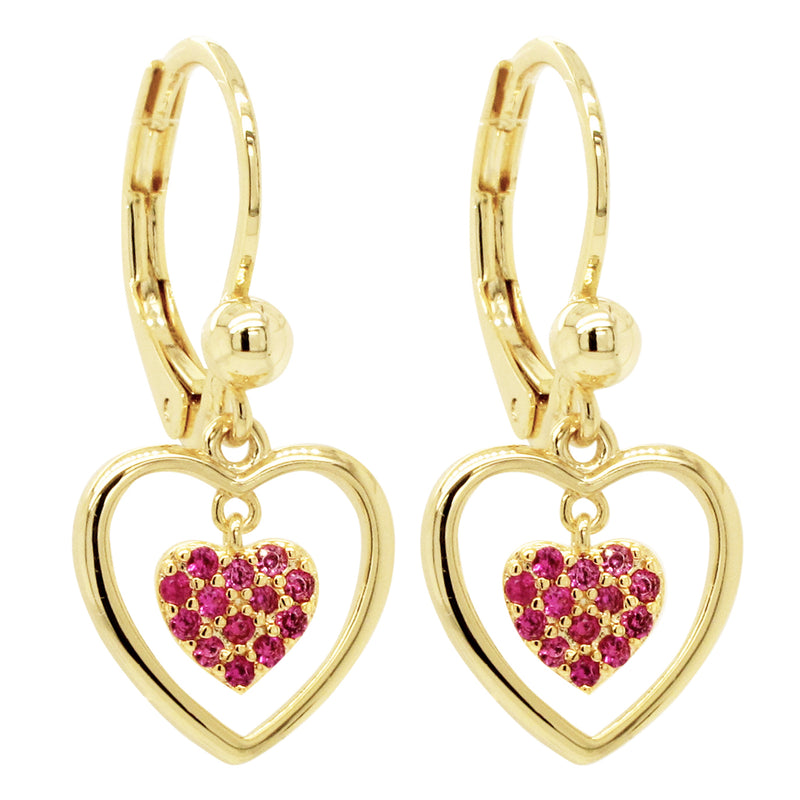3EW4748 DLUX  GP SRS PAVE HEART EARRINGS