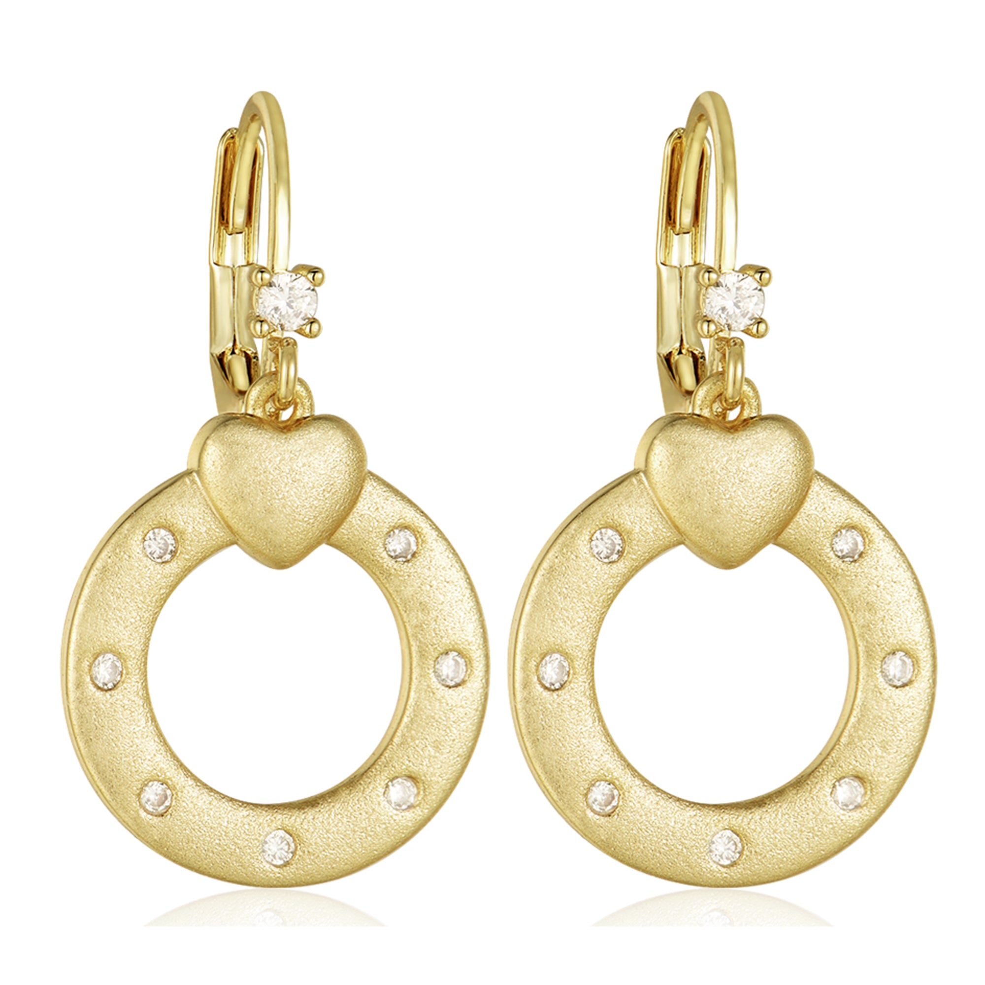 3EW4794 DLUX MATTE GP SRS DONUT DESIGN W/ HEART & CZS EARRING