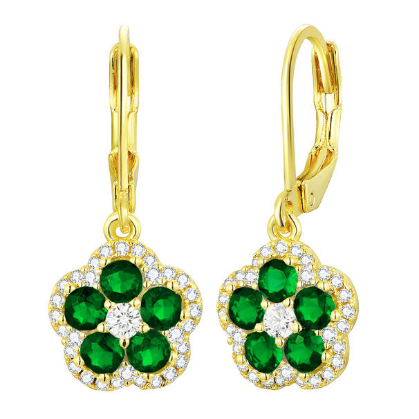 3EW4835 DLUX GP CZ SRS FLOWER LB EARRING