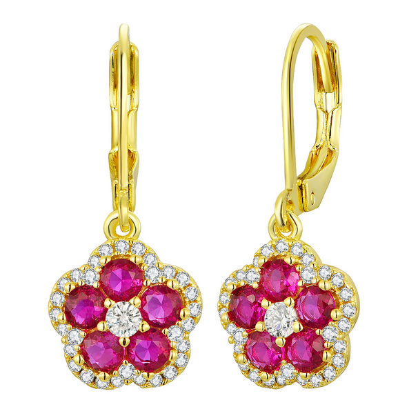 3EW4835 DLUX GP CZ SRS FLOWER LB EARRING