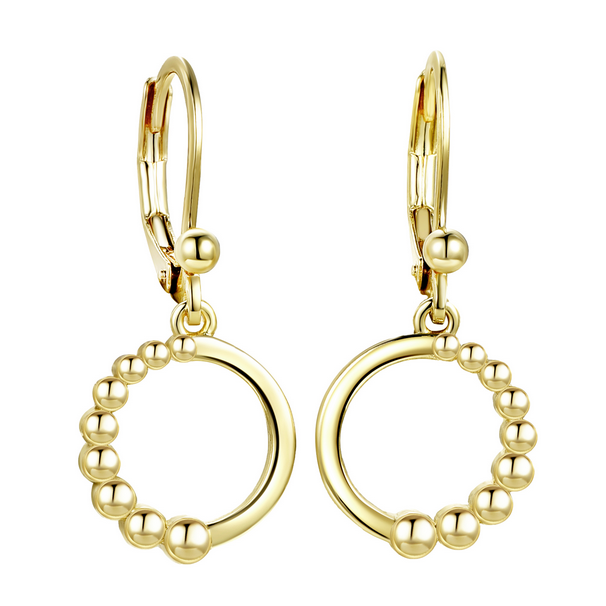 3EW4861 DLUX GP SRS ONE SIDE BALLS OPEN CIRLCE LB EARRING