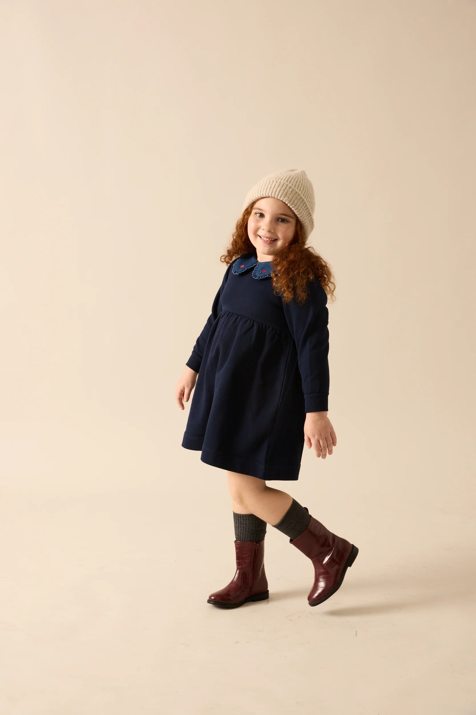 ANALOGIE SWEET CAMPAIGN DNM COLLAR SWEATSHIRT DRESS