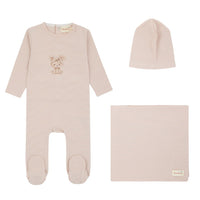 319B BONDOUX STRIPE FOOTIE 3PC LAYETTE