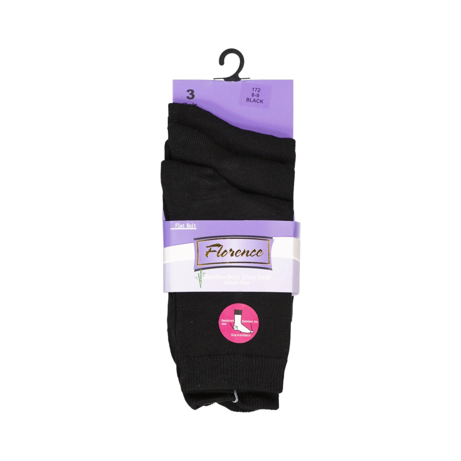 172 FLORENCE FLAT BAMBOO DRESS SOCK 3PK