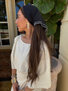 SCARF BAR COTTON SQUARE SCALLOP BANDANA