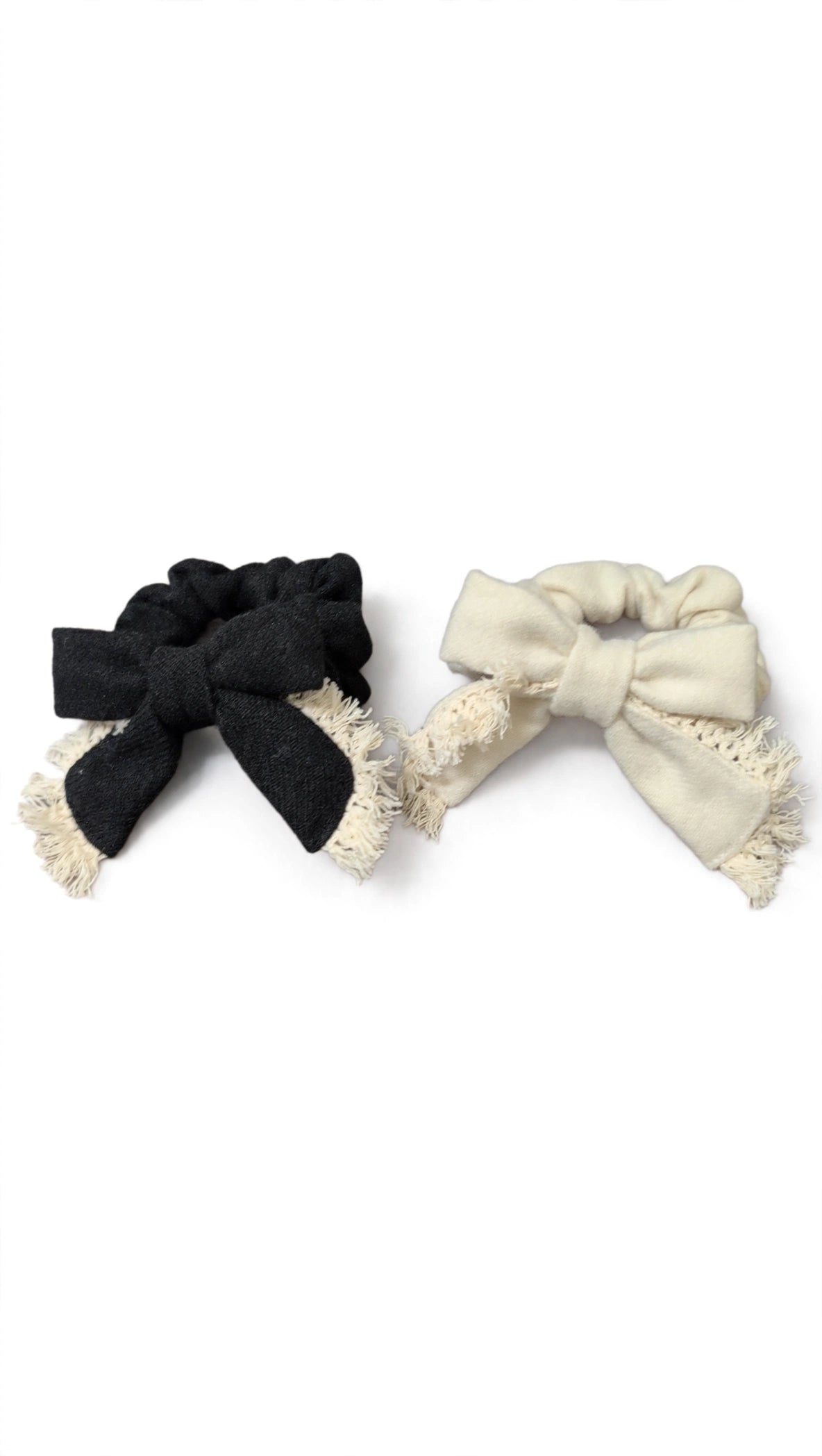 6209SB DAZZLE WOOL FRINGE SCRUNCHY BOW
