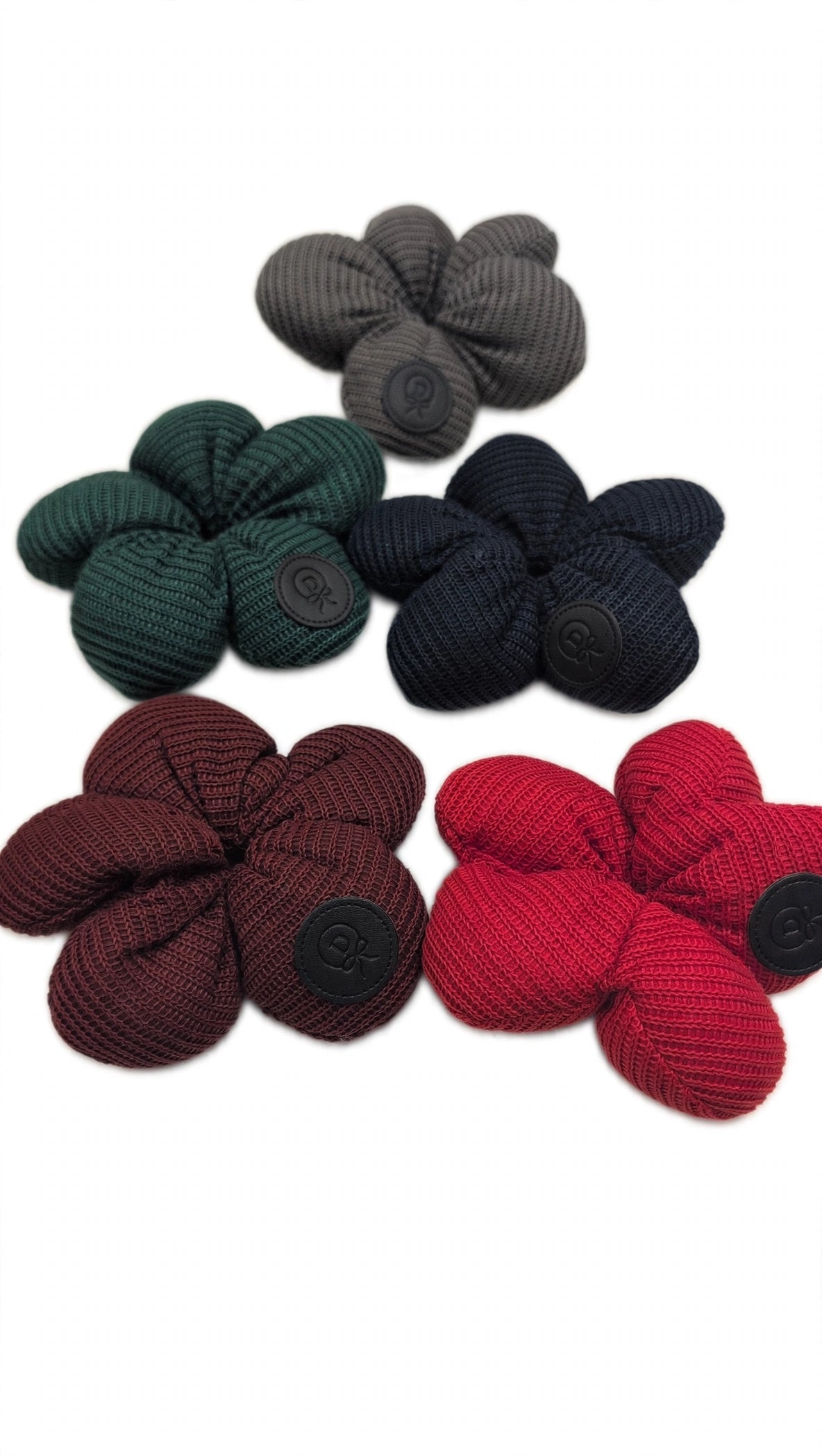 6210FS DAZZLE WAFFLE KNIT FLOWER SCRUNCHY
