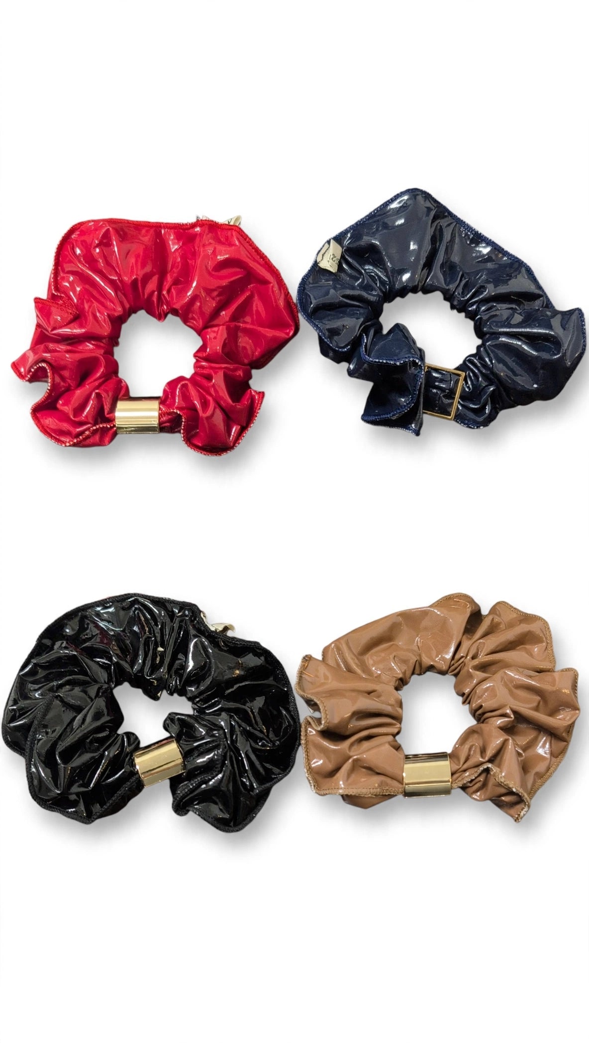 6236SC DAZZLE PLEATHER SCRUNCHY W/ BUCKLE