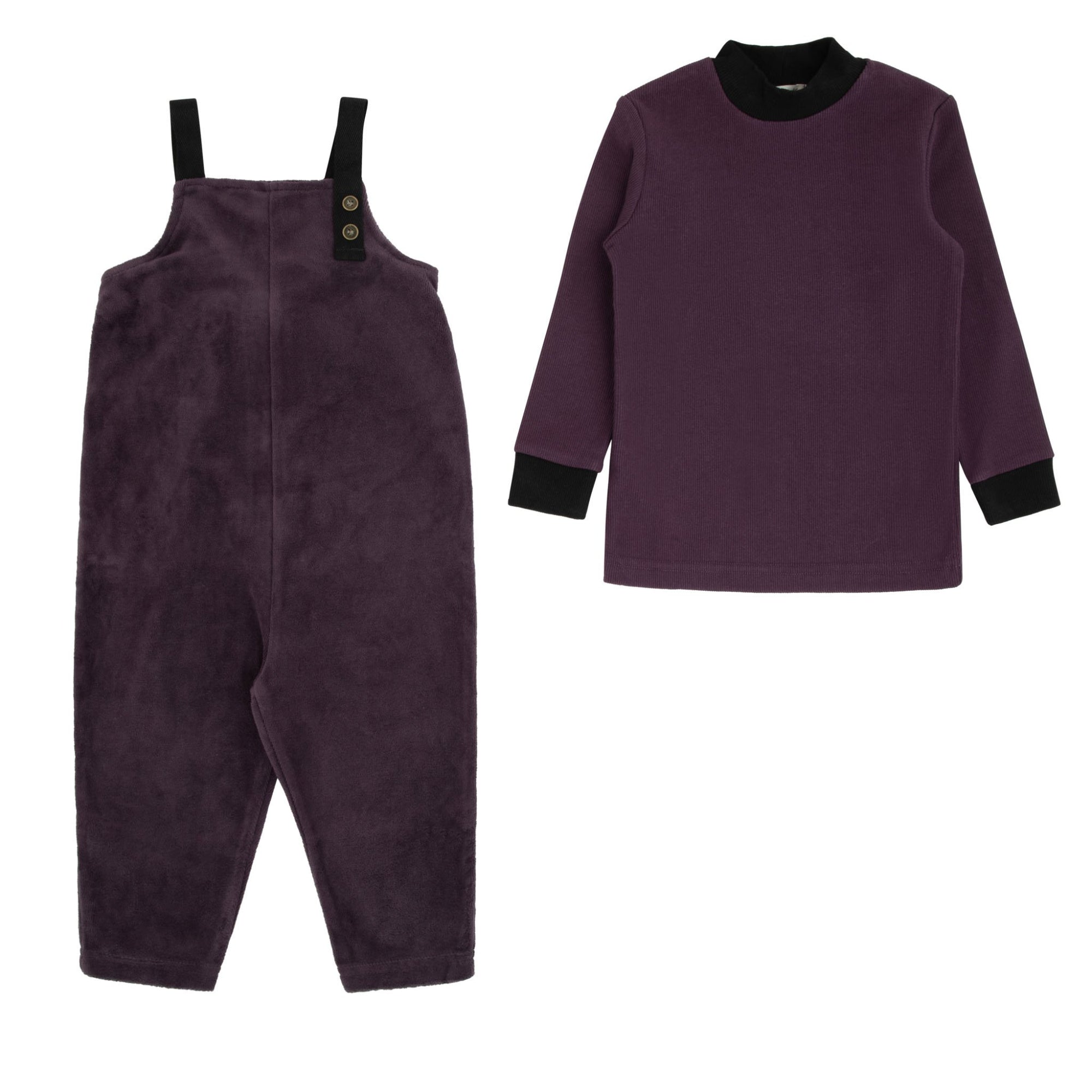 821DSG BONDOUX BADGE VELOUR ROMPER SET