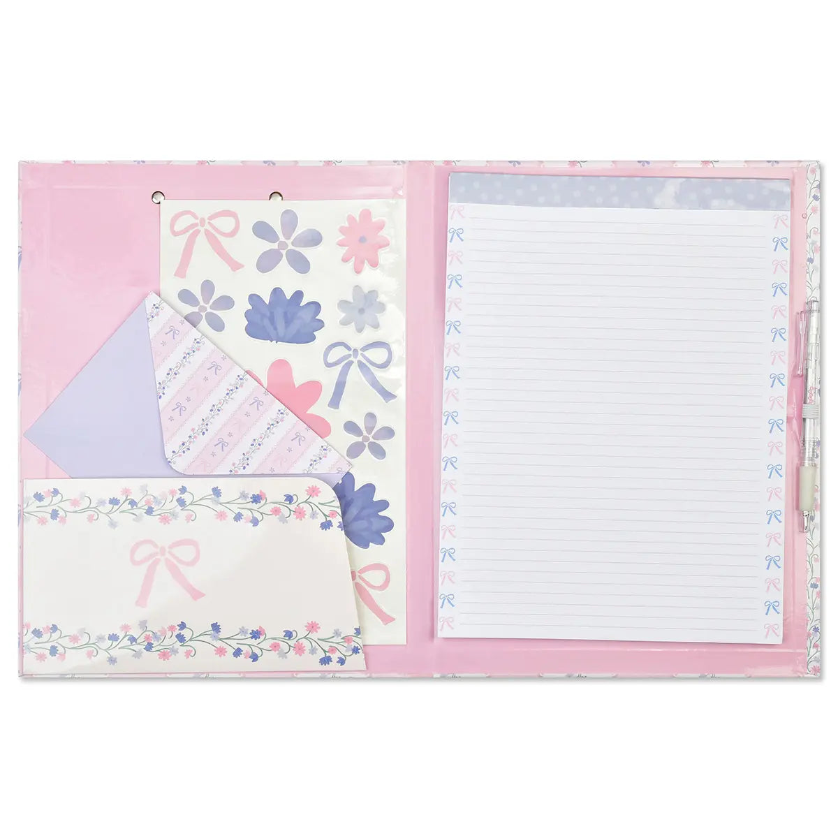 760-1370 ISCREAM FLORAL STRIPES CLIPBOARD SET