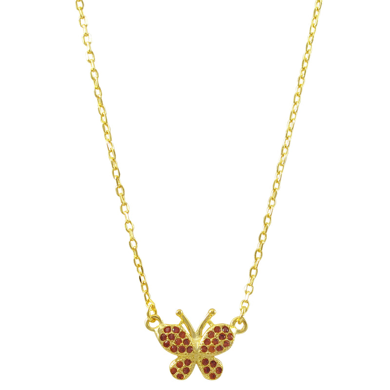 7N473 DLUX GP SS CZ BUTTERFLY NECKLACE
