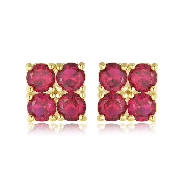 9EP124 DLUX GP SS STONE IN SQUARE STUD EARRING