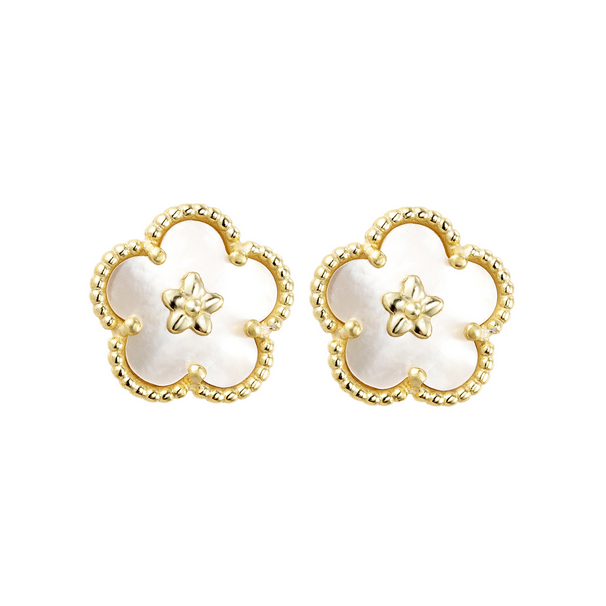 9EP645 DLUX GP SS FLOWER SHAPE STUD EARRINGS