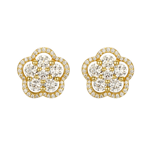 9EP649 DLUX GP SS FLOWER POST EARRINGS