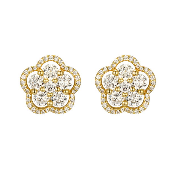 9EP649 DLUX GP SS FLOWER POST EARRINGS