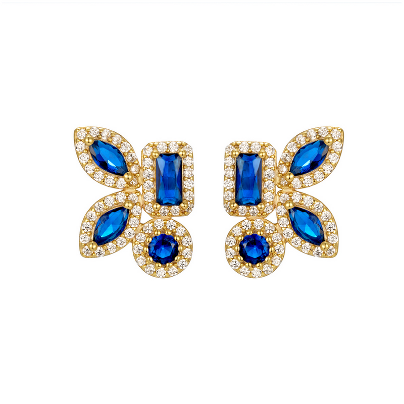 9EP650 DLUX GP SS ASSORTED SHAPE STONES EARRINGS