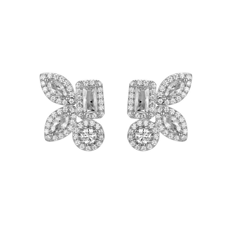9EP650 DLUX GP SS ASSORTED SHAPE STONES EARRINGS