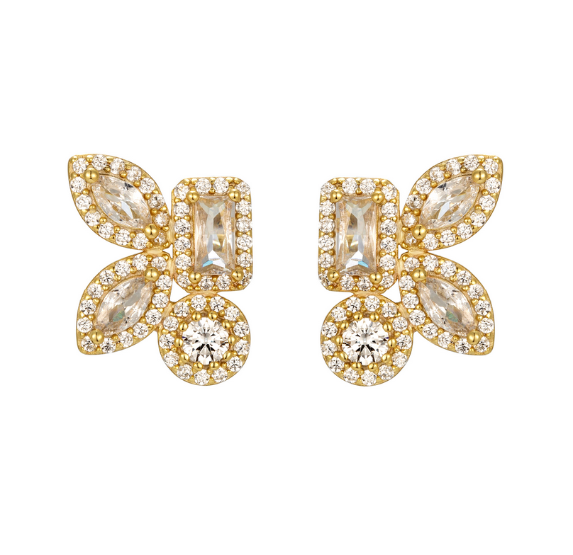 9EP650 DLUX GP SS ASSORTED SHAPE STONES EARRINGS