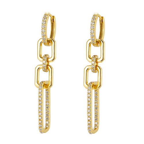 9EP684 DLUX SS CZ LINK EARRING
