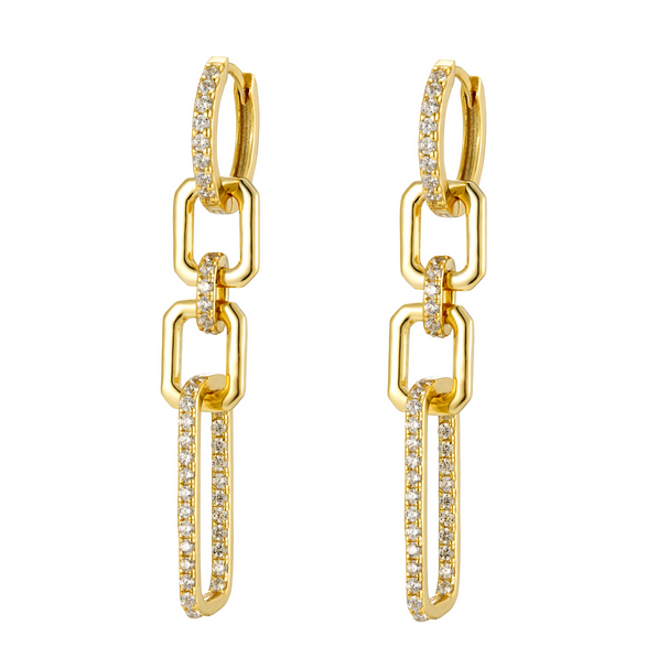 9EP684 DLUX SS CZ LINK EARRING