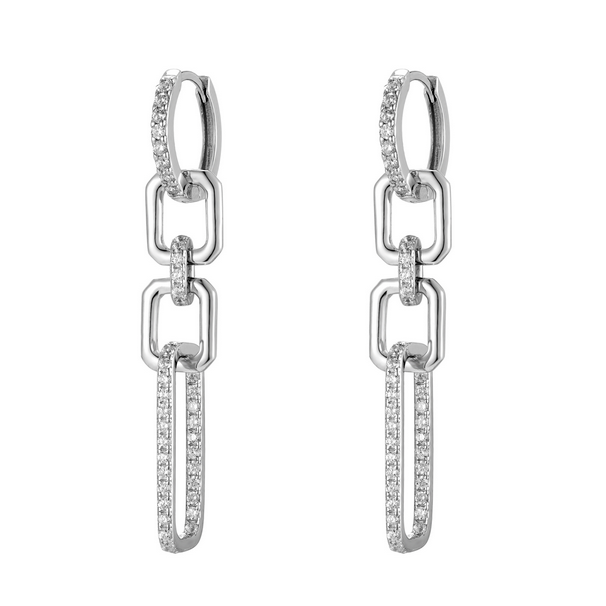 9EP684 DLUX SS CZ LINK EARRING