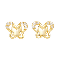 9EP685 GP SS BUTTERFLY SB STUD EARRING