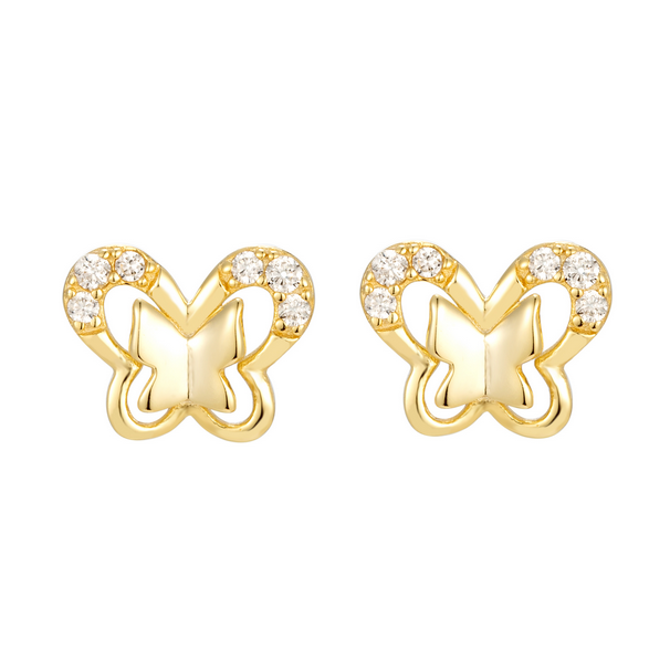 9EP685 GP SS BUTTERFLY SB STUD EARRING
