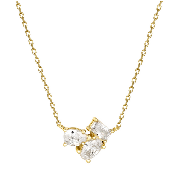 9N207 DLUX GP SS SHAPES NECKLACE