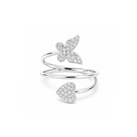 9R1006 DLUX SS BUTTERFLY HEART RING