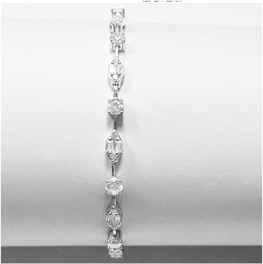 9B343 DLUX SS CZ BRACELET