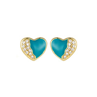 9EP729 DLUX GP BRASS 9MM HEART POST EARRING