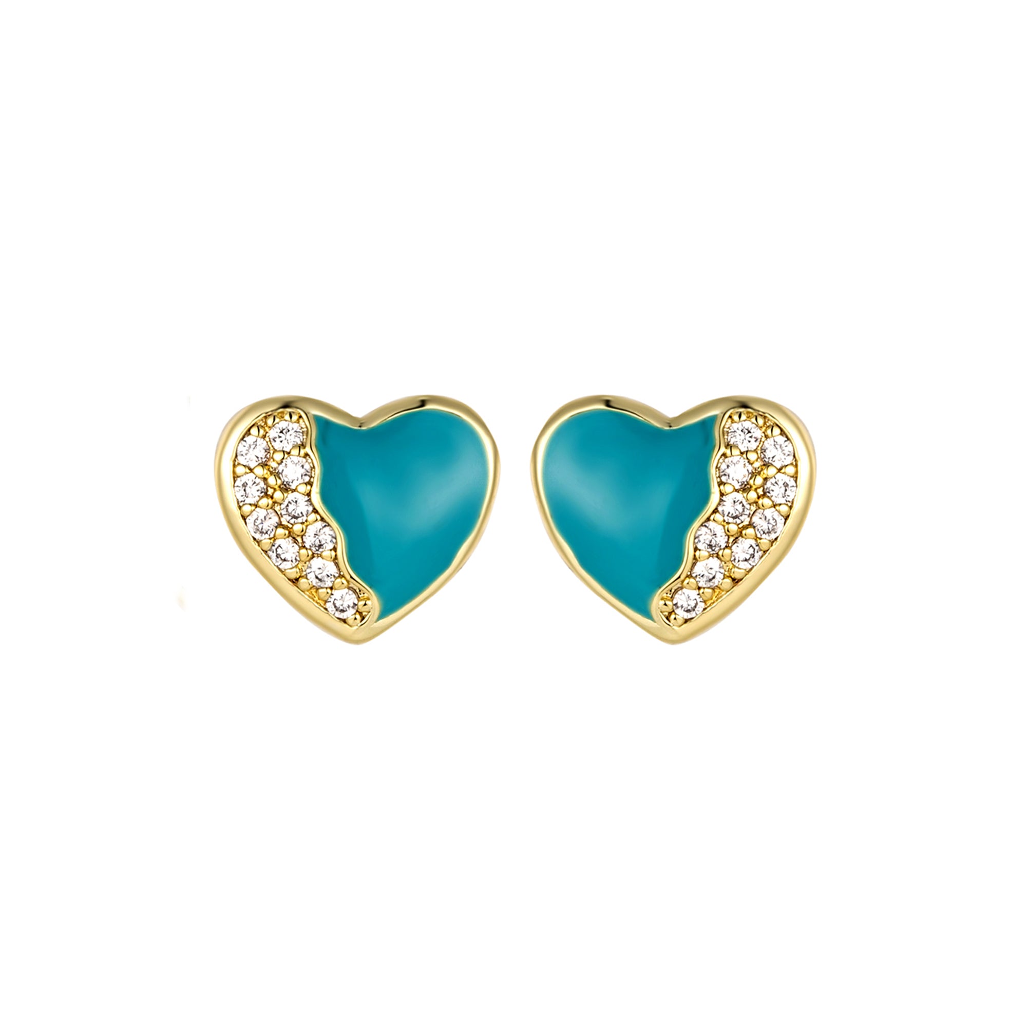 9EP729 DLUX GP BRASS 9MM HEART POST EARRING